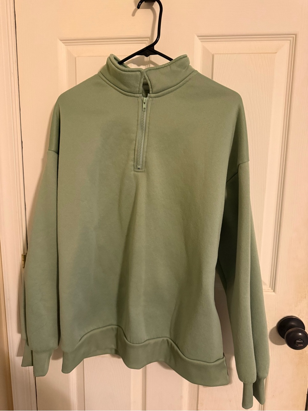 Women’s Half-Zip Pullover Sweatshirt in Sage Green